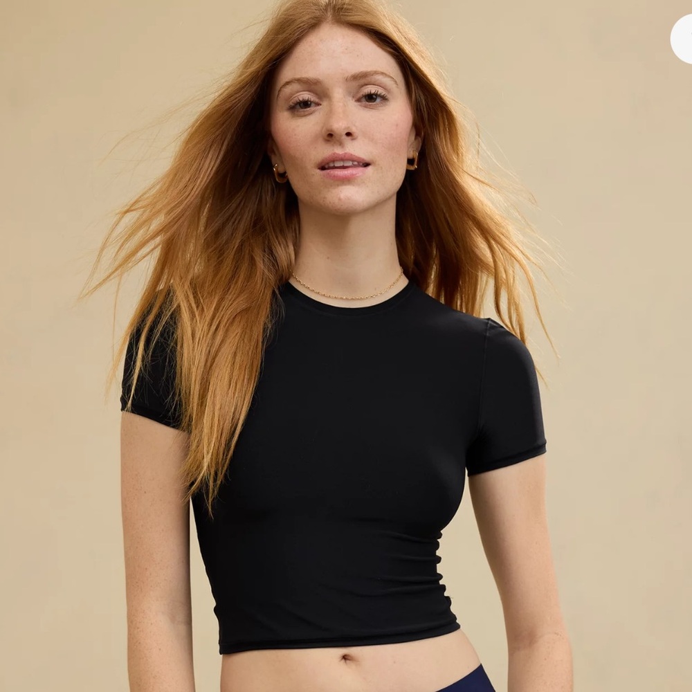 aerie smoothz short sleeve cropped tee
